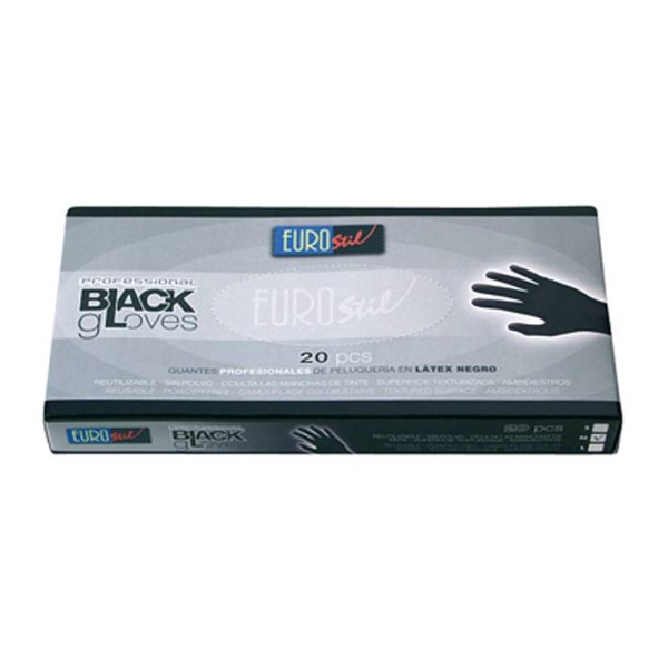 CAJA 20 GUANTES LATEX NEG.TEXTURIZADOS T/MEDIA